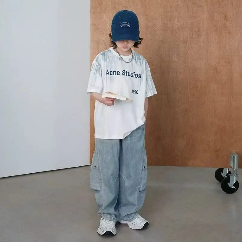 Boys T-Shirt White Acne Studios Short Sleeve Cartoon Print - Image 5