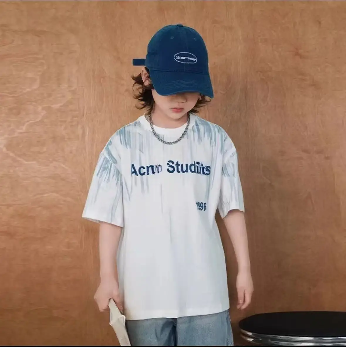 Boys T-Shirt White Acne Studios Short Sleeve Cartoon Print — feature 3