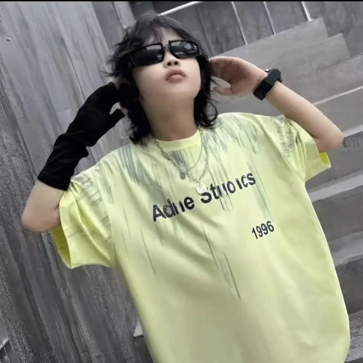 Boys T-Shirt White Acne Studios Short Sleeve Cartoon Print - Image 2