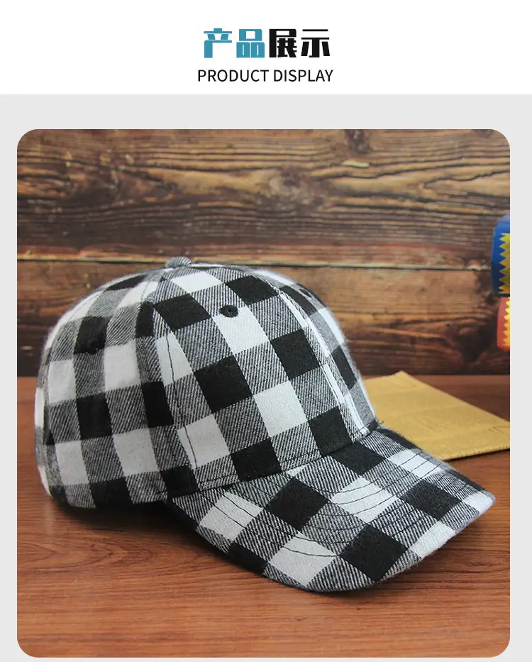 Green Plaid Baseball Cap for Men Women — feature 1