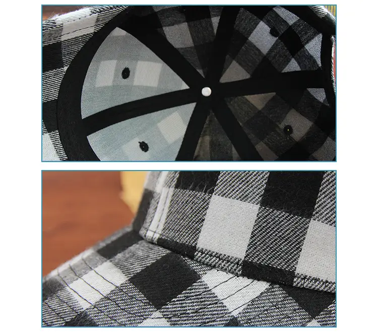 Green Plaid Baseball Cap for Men Women — feature 6