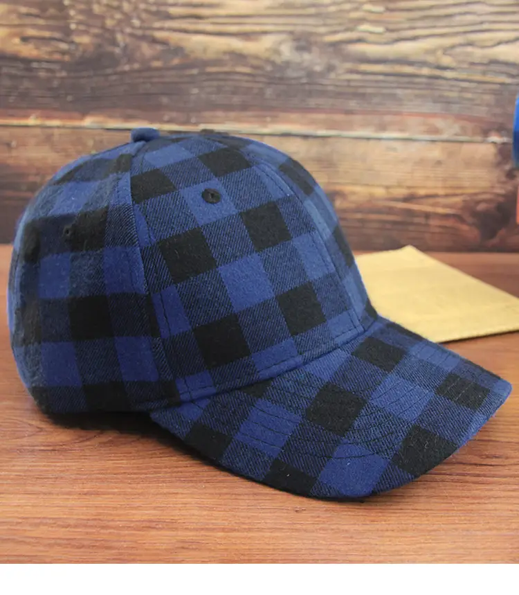 Green Plaid Baseball Cap for Men Women - Image 3