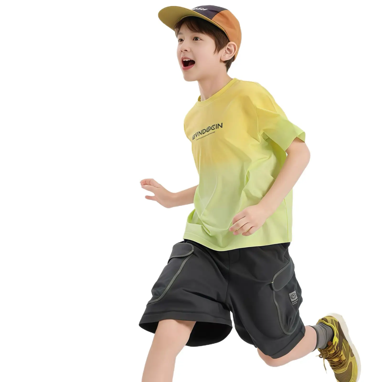 Boys Cotton T-Shirt Summer Green Medium Large Kids - Image 7