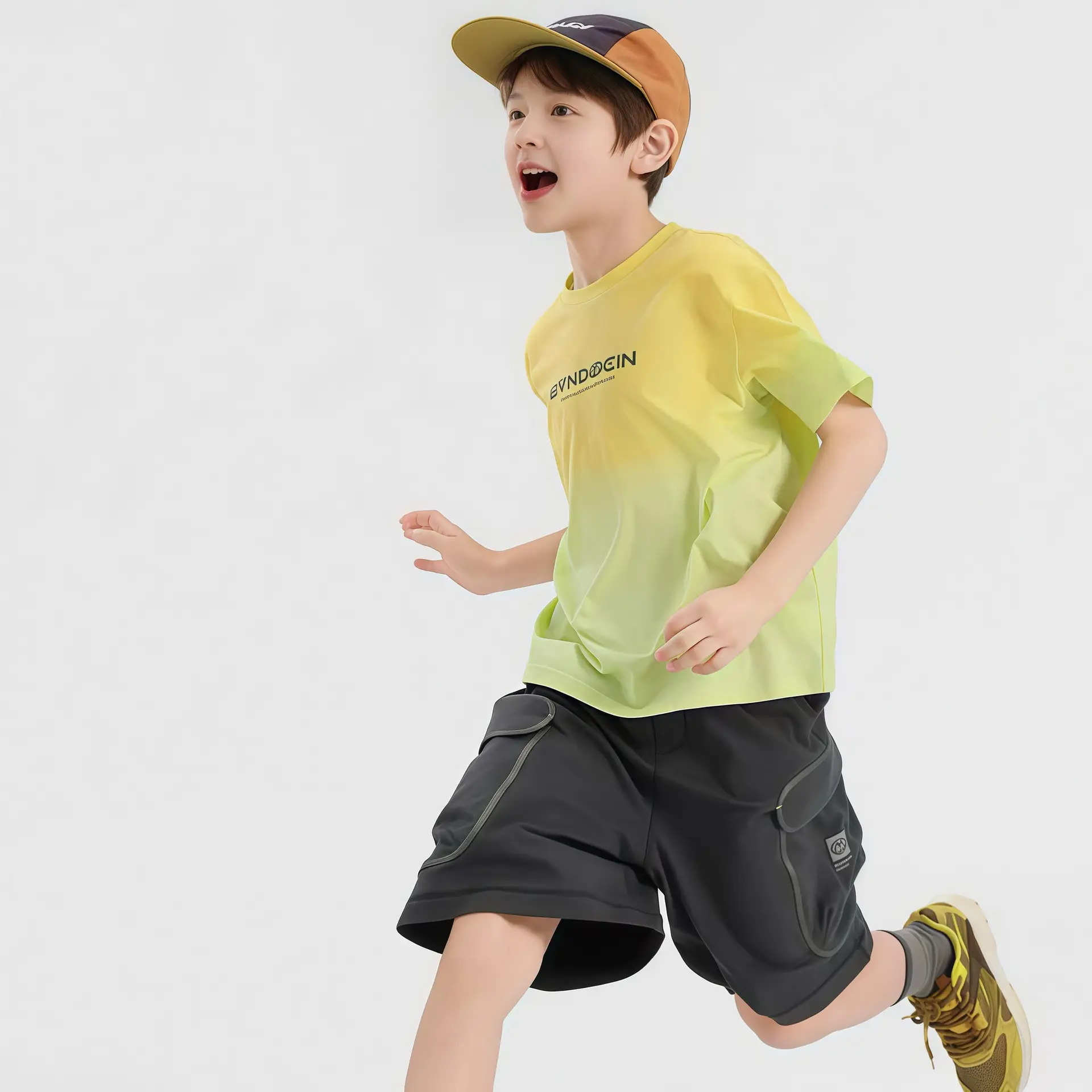 Boys Cotton T-Shirt Summer Green Medium Large Kids - Image 2