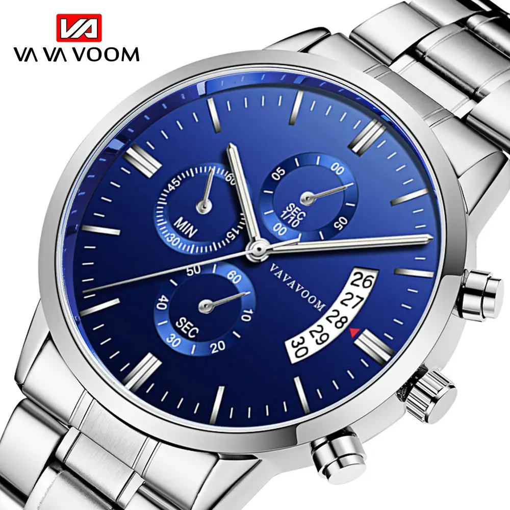Men's Black Stainless Steel Chronograph Watch with Calendar - Image 10