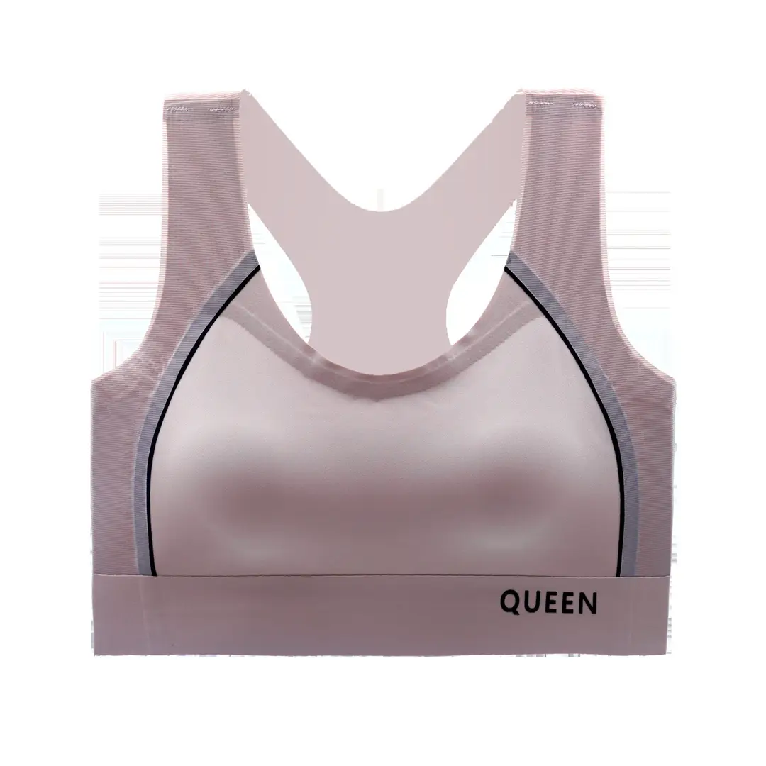Summer Lightweight Seamless Beautiful Back Large Size Sports Bra for Women Shock-Proof Top-Up Bra Without Rims Anti-Sagging Bra