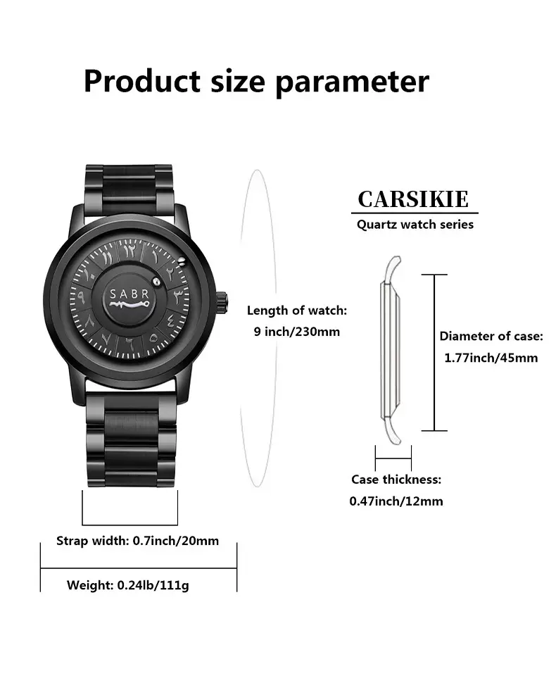 Magnetic Levitation Watch Silver Gray Dial Waterproof Men's Women's Quartz — feature 3