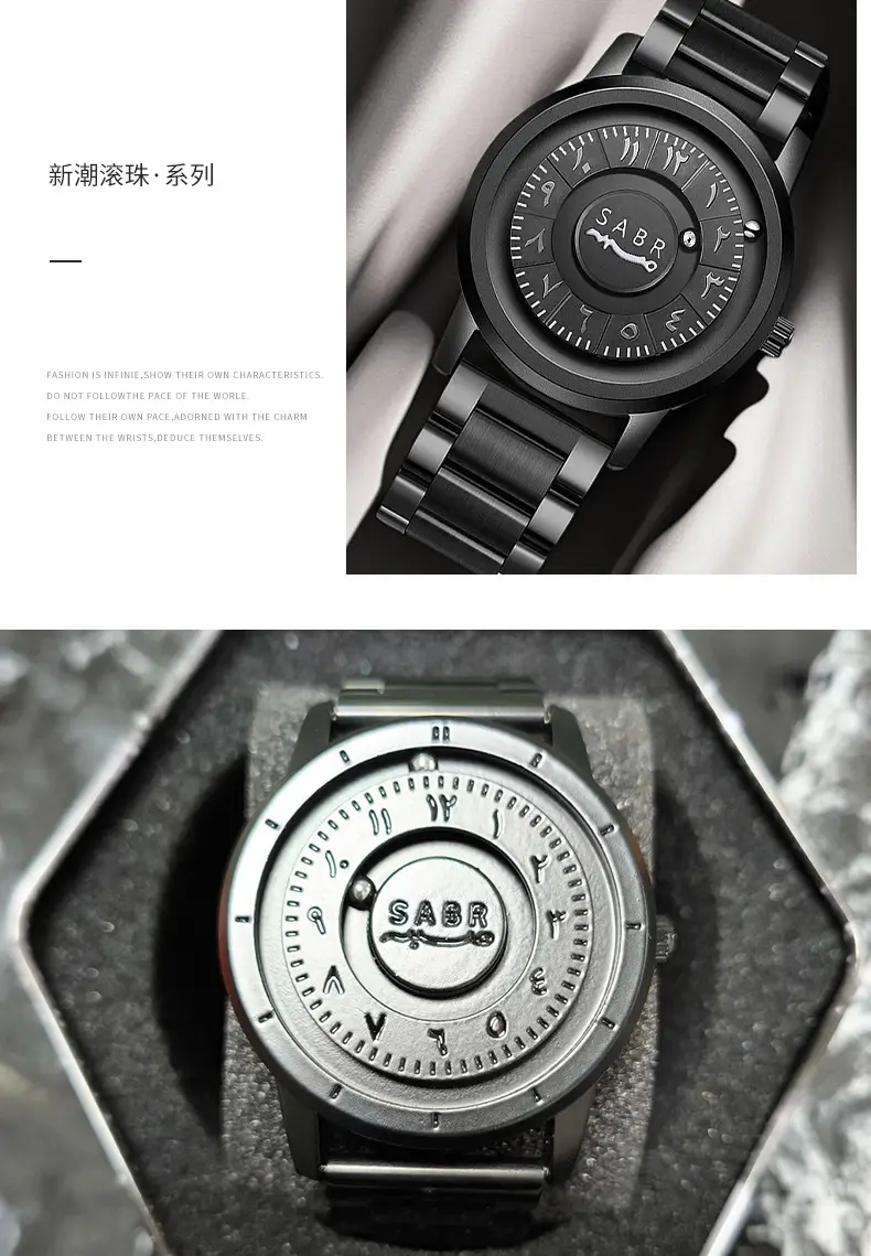 Magnetic Levitation Watch Silver Gray Dial Waterproof Men's Women's Quartz — feature 8