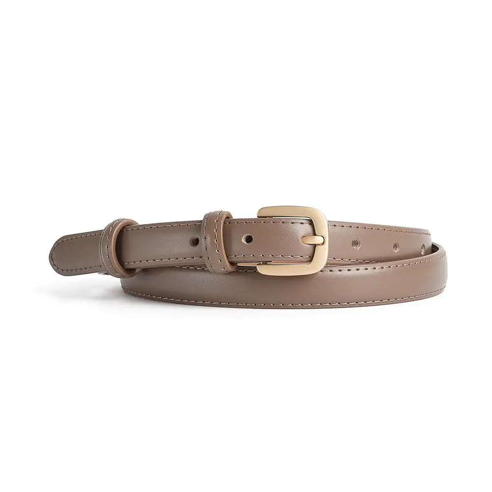 Black Leather Belt for Women Thin Korean Style
