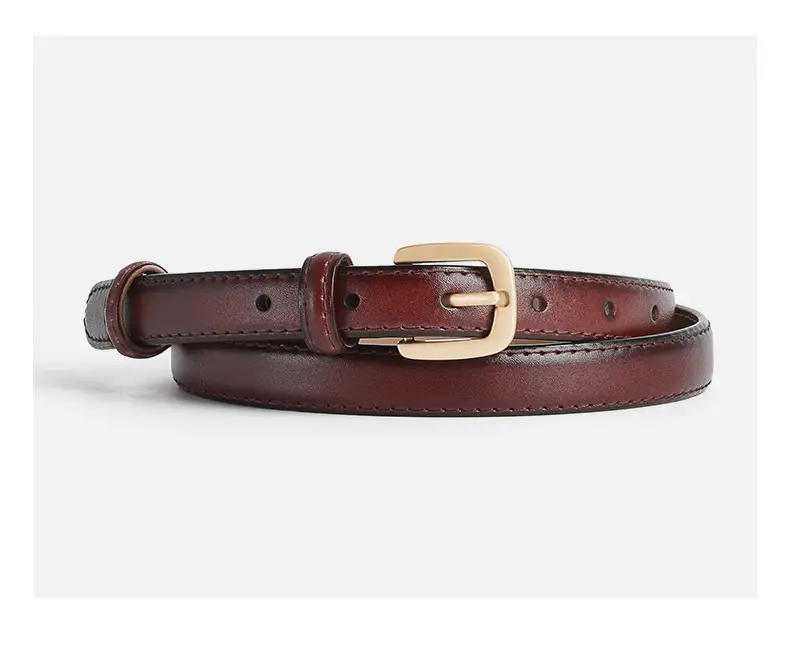 Black Leather Belt for Women Thin Korean Style — feature 12