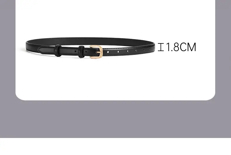 Black Leather Belt for Women Thin Korean Style — feature 3