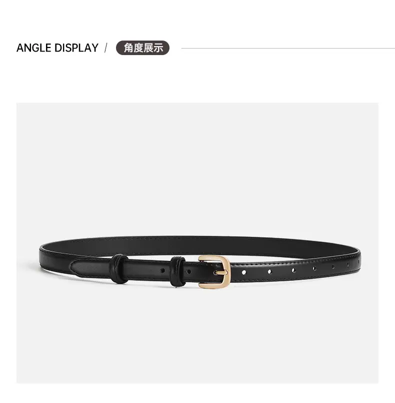 Black Leather Belt for Women Thin Korean Style — feature 8