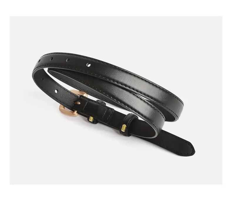Black Leather Belt for Women Thin Korean Style — feature 9