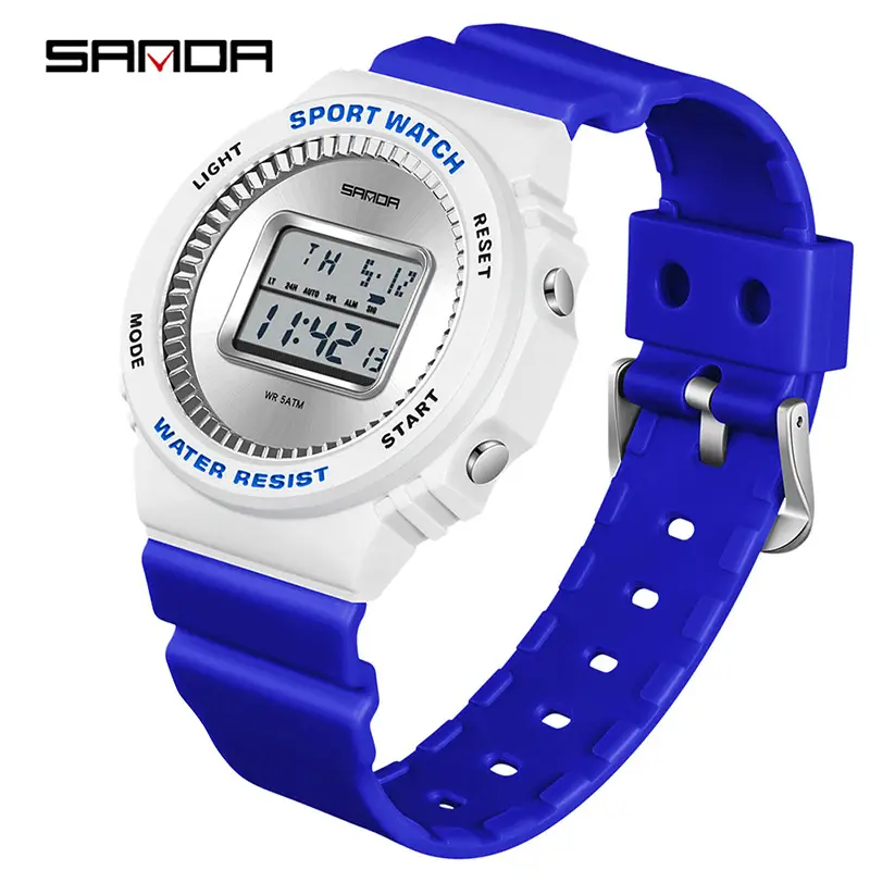 Sanda Sport Watch Blue Digital Counting Strap - Image 8