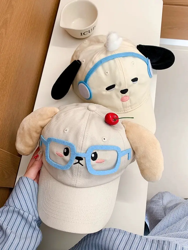 Cute Cartoon Cap with Cherry Glasses & Wide Brim for Women — feature 4