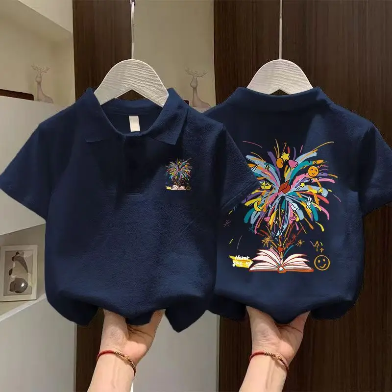 Boys Cotton Polo Shirt Black 2025 New Style — feature 1