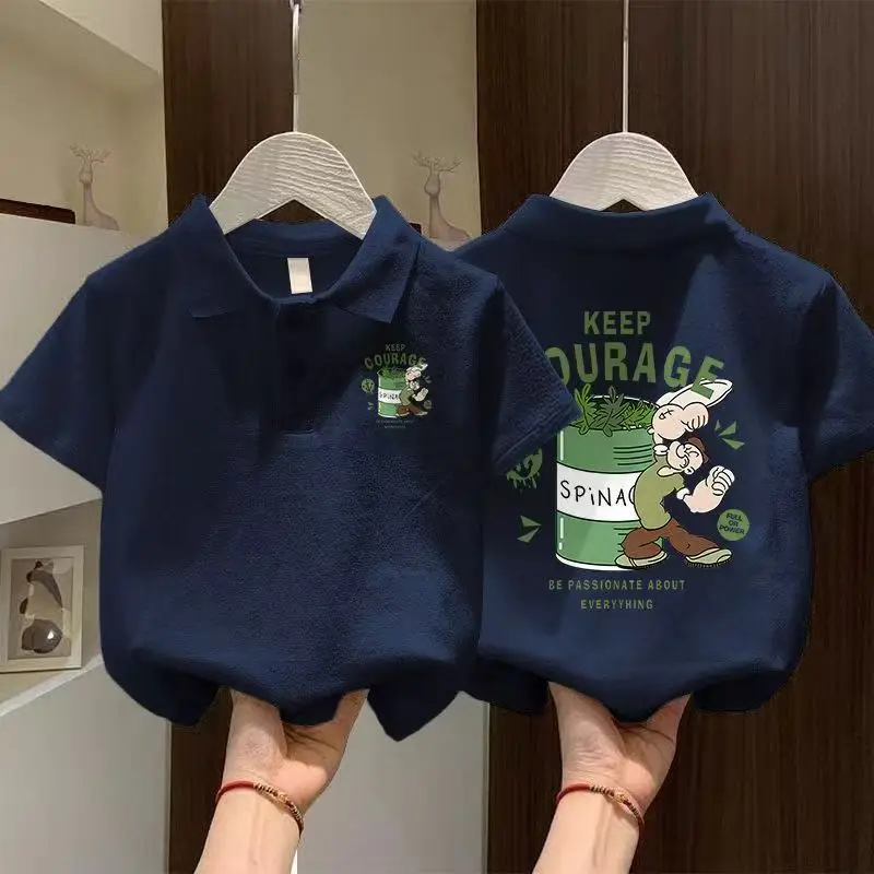 Boys Cotton Polo Shirt Black 2025 New Style — feature 13