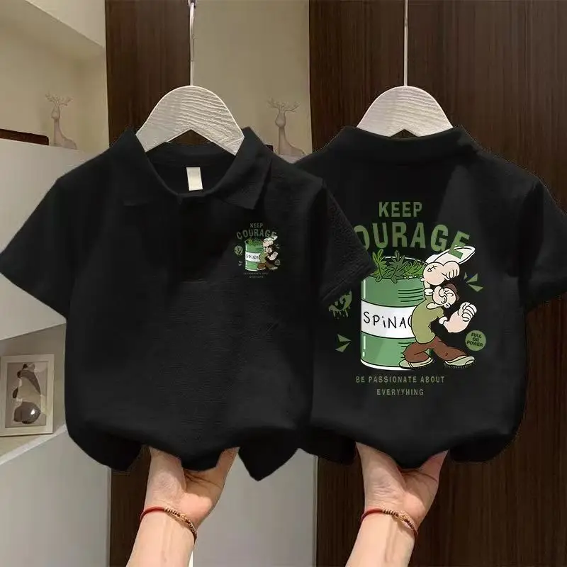 Boys Cotton Polo Shirt Black 2025 New Style — feature 16