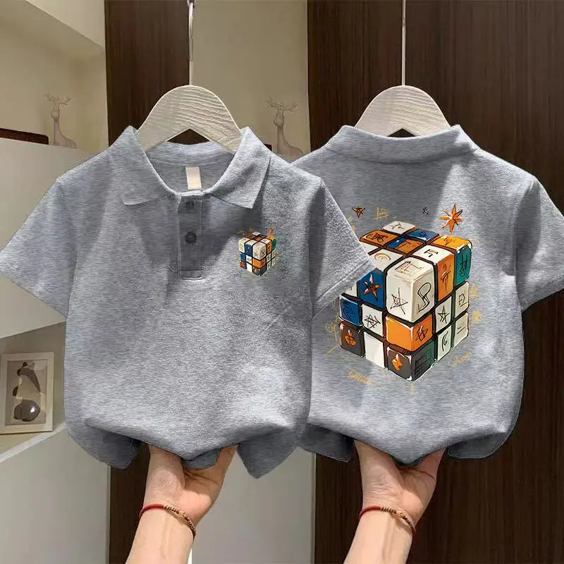 Boys Cotton Polo Shirt Black 2025 New Style