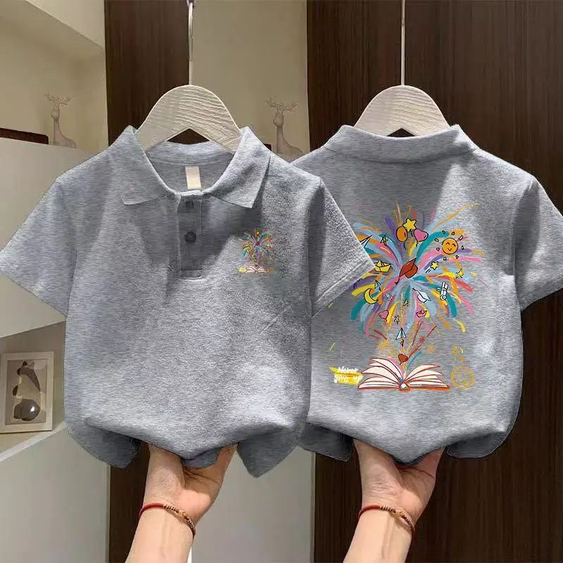 Boys Cotton Polo Shirt Black 2025 New Style