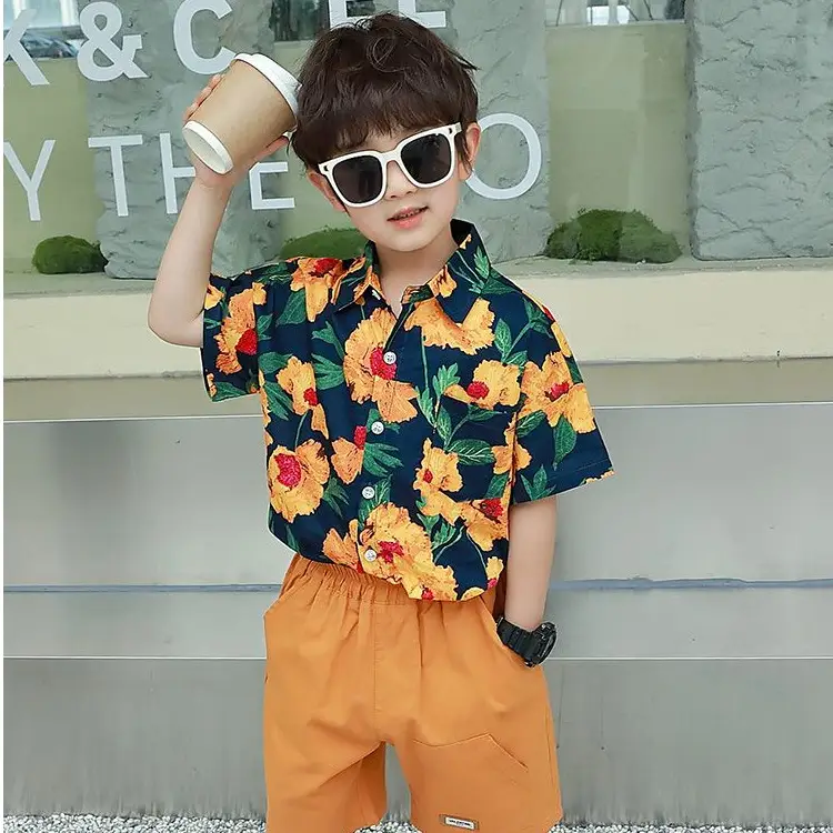 Summer Floral Short Sleeve T-Shirt for Boys Girls - Image 3