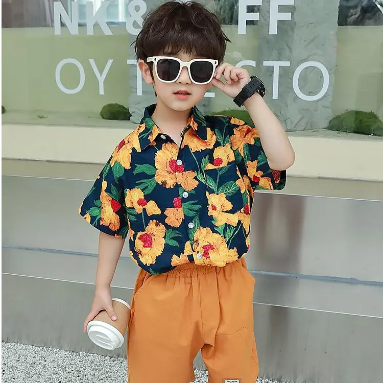 Summer Floral Short Sleeve T-Shirt for Boys Girls - Image 4
