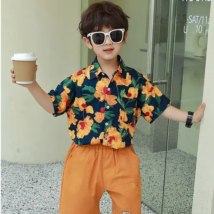 Summer Floral Short Sleeve T-Shirt for Boys Girls - Image 6