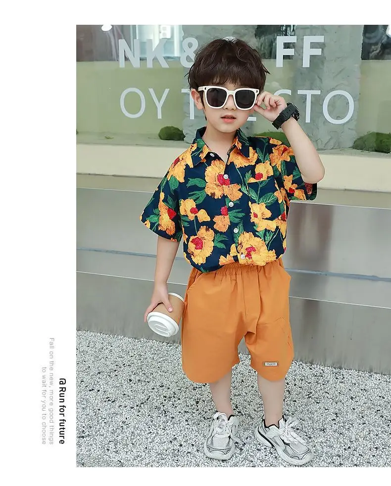 Summer Floral Short Sleeve T-Shirt for Boys Girls — feature 10