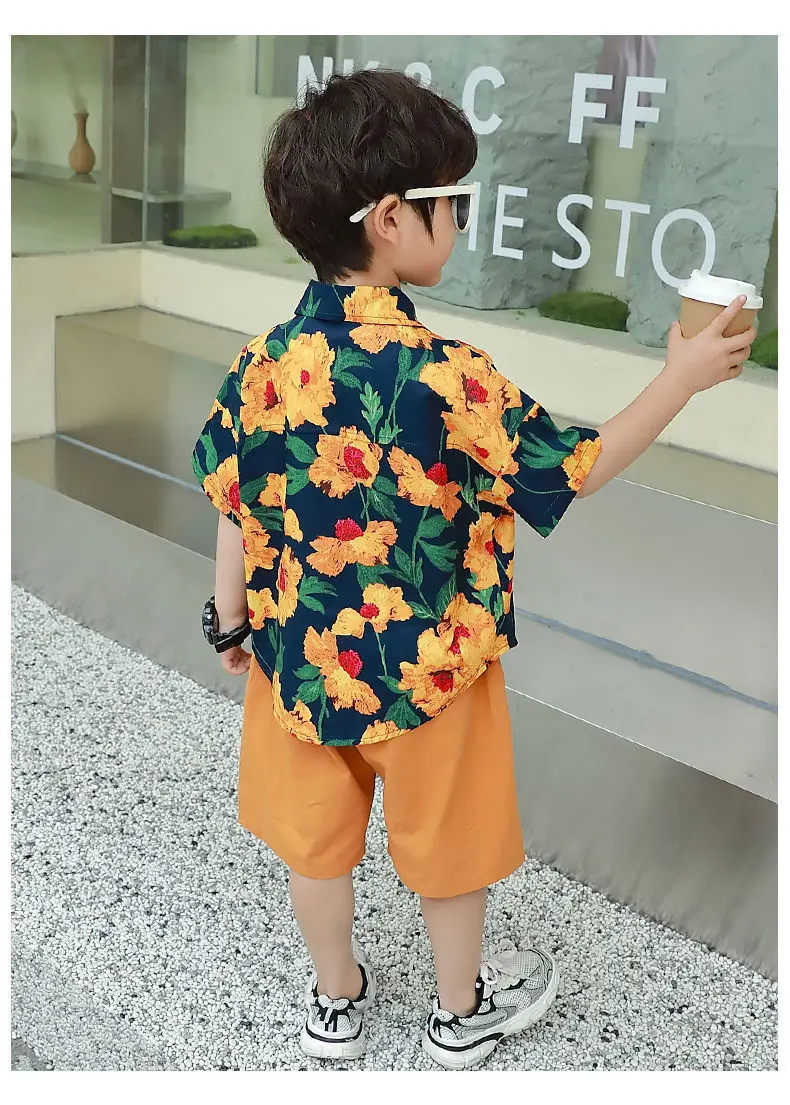 Summer Floral Short Sleeve T-Shirt for Boys Girls — feature 12