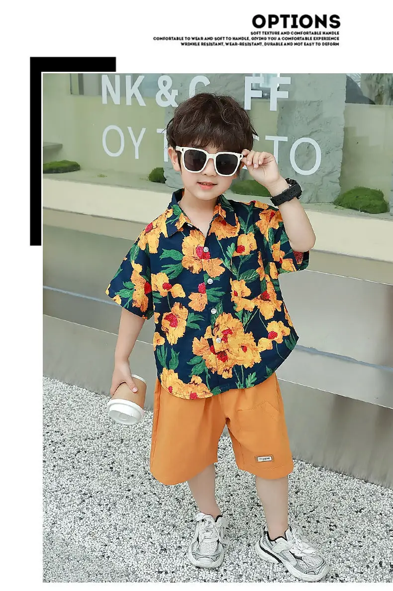 Summer Floral Short Sleeve T-Shirt for Boys Girls — feature 13