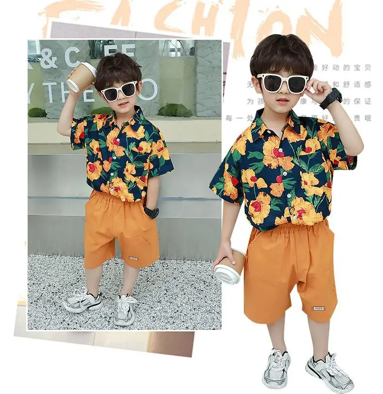 Summer Floral Short Sleeve T-Shirt for Boys Girls — feature 3