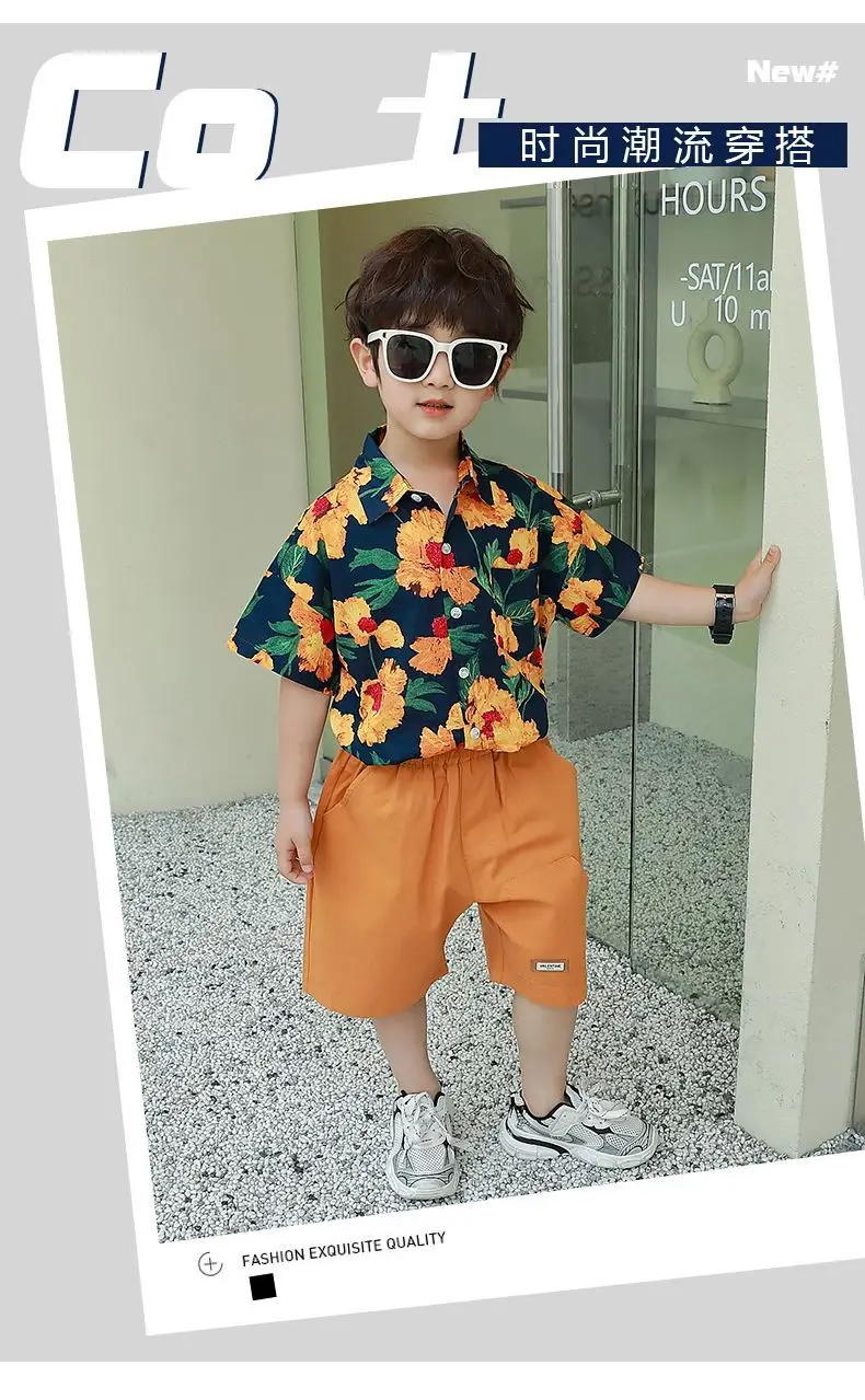 Summer Floral Short Sleeve T-Shirt for Boys Girls — feature 6