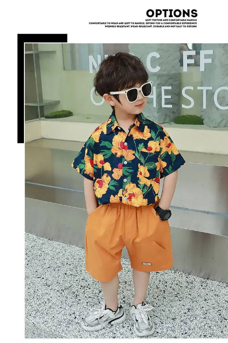 Summer Floral Short Sleeve T-Shirt for Boys Girls — feature 7