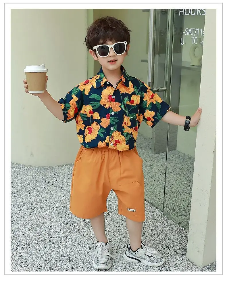 Summer Floral Short Sleeve T-Shirt for Boys Girls — feature 8