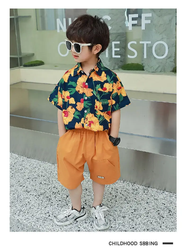 Summer Floral Short Sleeve T-Shirt for Boys Girls — feature 9