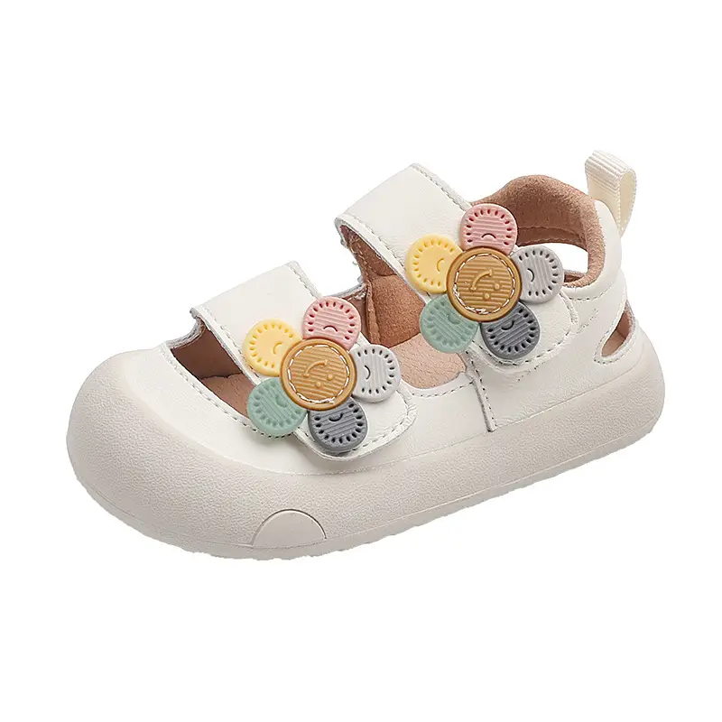 Baby Sandals White Floral Soft Sole 2025