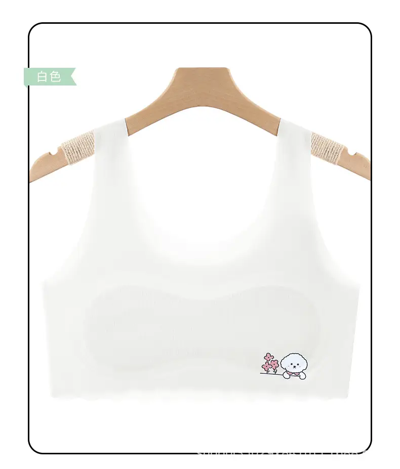 Girls' Development Period Intimates 7-14 Years Old Students' Seamless Ice Silk Sports Anti-Bump Vest Girls' Popular Tube Top — feature 11
