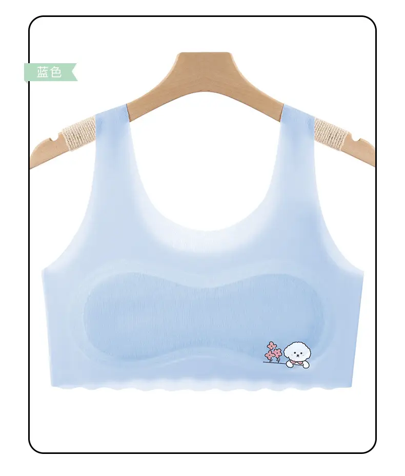 Girls' Development Period Intimates 7-14 Years Old Students' Seamless Ice Silk Sports Anti-Bump Vest Girls' Popular Tube Top — feature 14