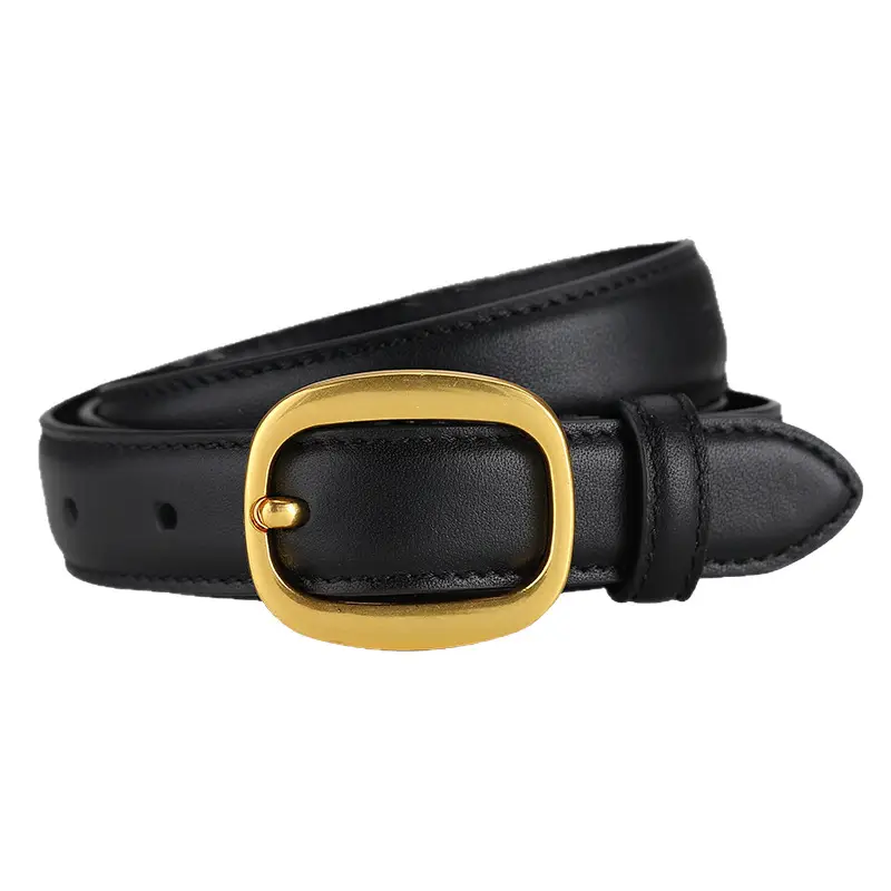 2025 Women Genuine Leather Belt with Gold Buckle - Image 11