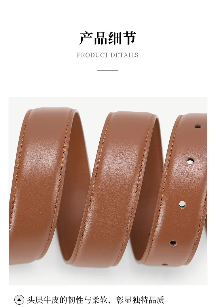 2025 Women Genuine Leather Belt with Gold Buckle — feature 25