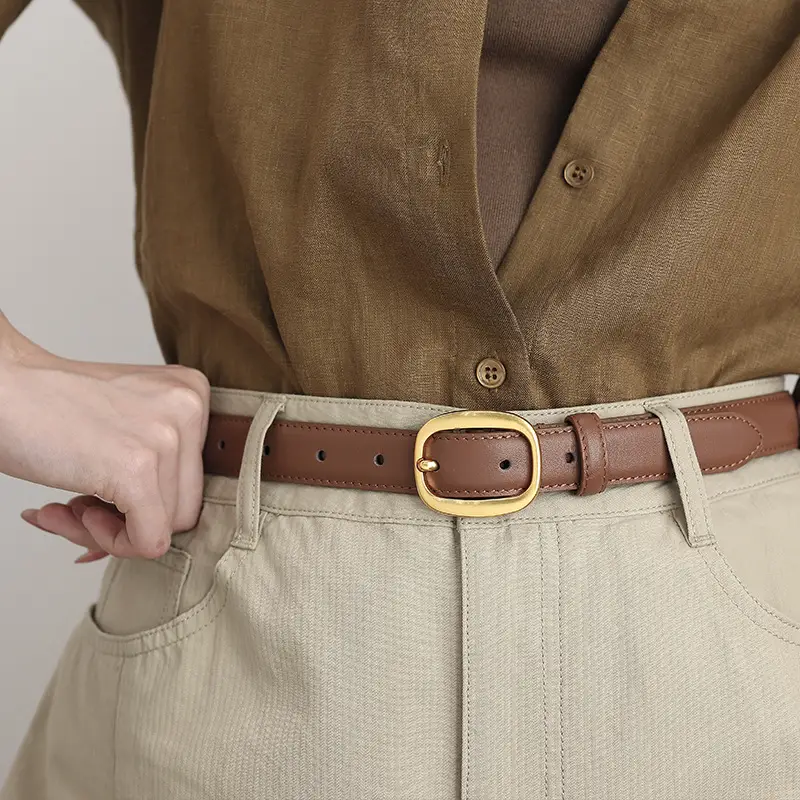 2025 Women Genuine Leather Belt with Gold Buckle — feature 9