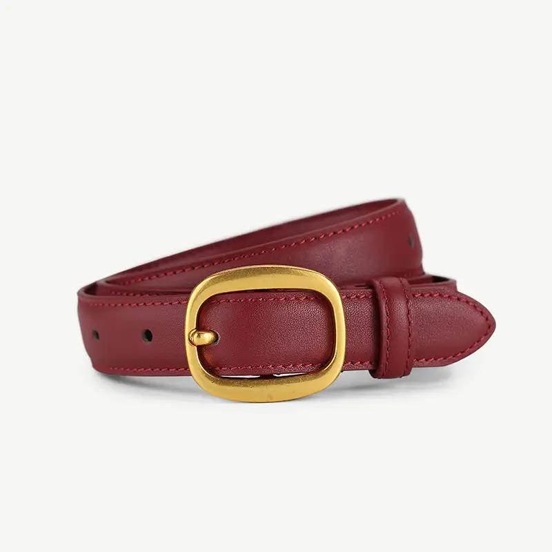 2025 Women Genuine Leather Belt with Gold Buckle - Image 5