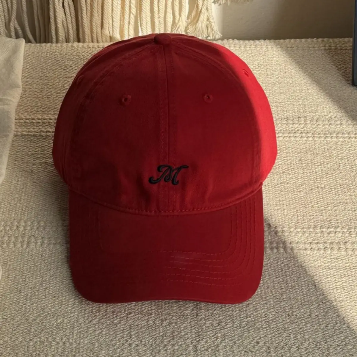 Red Baseball Cap Men Large Head Circumference Duckbill Sun Hat - Image 8