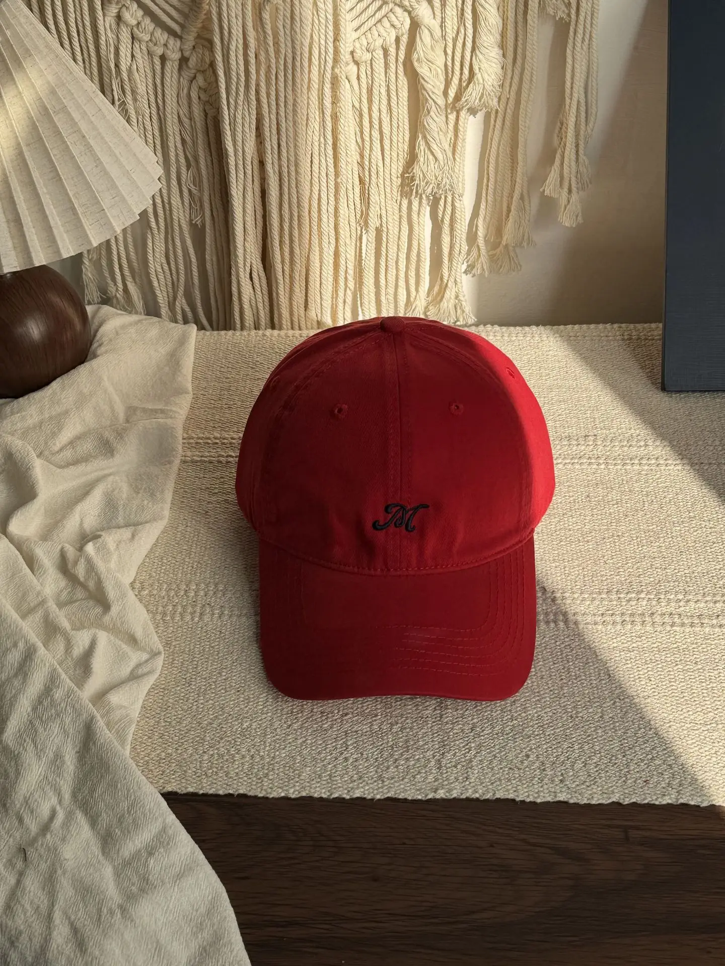 Red Baseball Cap Men Large Head Circumference Duckbill Sun Hat - Image 3