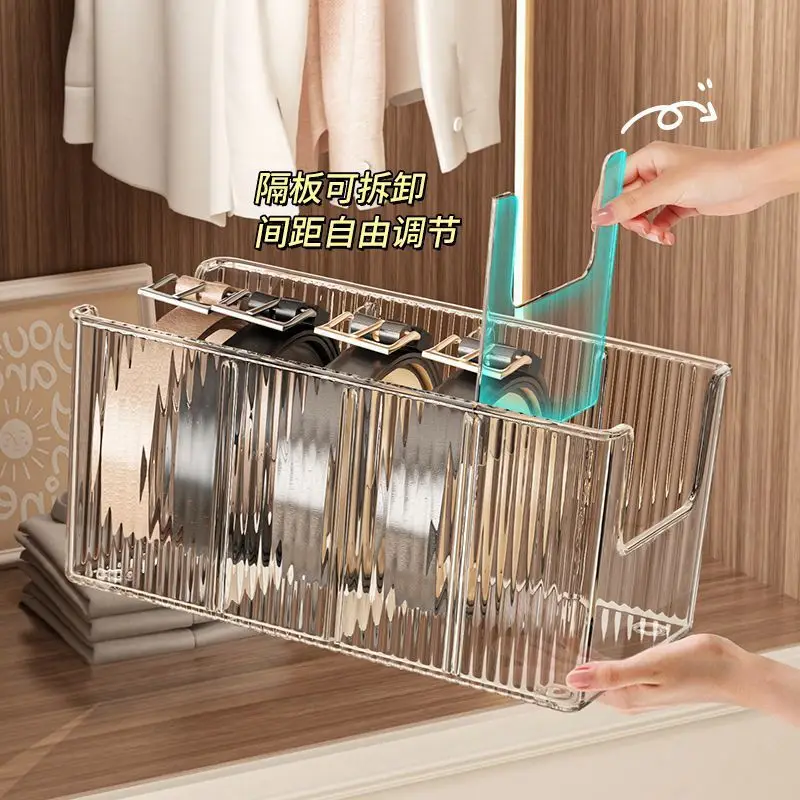 Transparent Acrylic Belt Storage Box for Wardrobe Drawer — feature 6