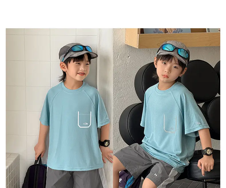 Zhenpinxuan Kids Sports T-Shirt Light Blue 2025 — feature 23