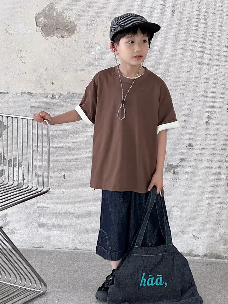Kids Red T-Shirt Short Sleeve 2026 Summer Boys - Image 7