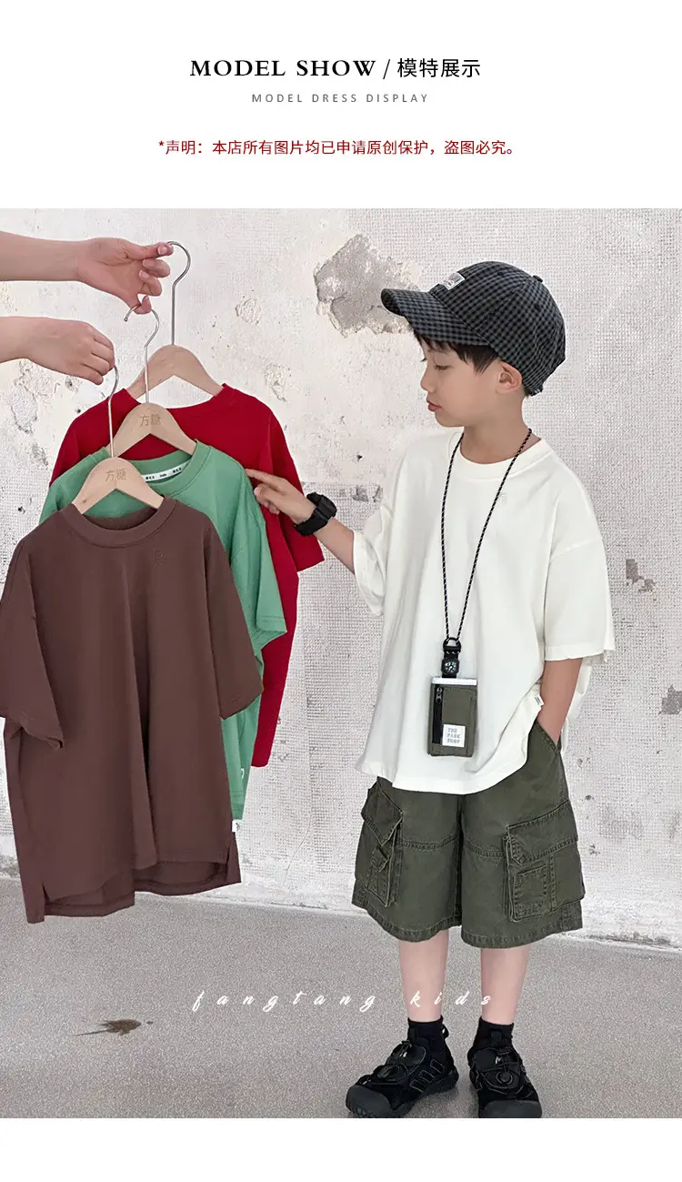 Kids Red T-Shirt Short Sleeve 2026 Summer Boys — feature 11