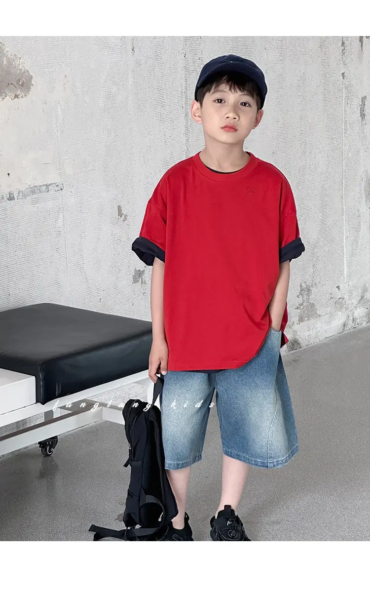 Kids Red T-Shirt Short Sleeve 2026 Summer Boys — feature 18