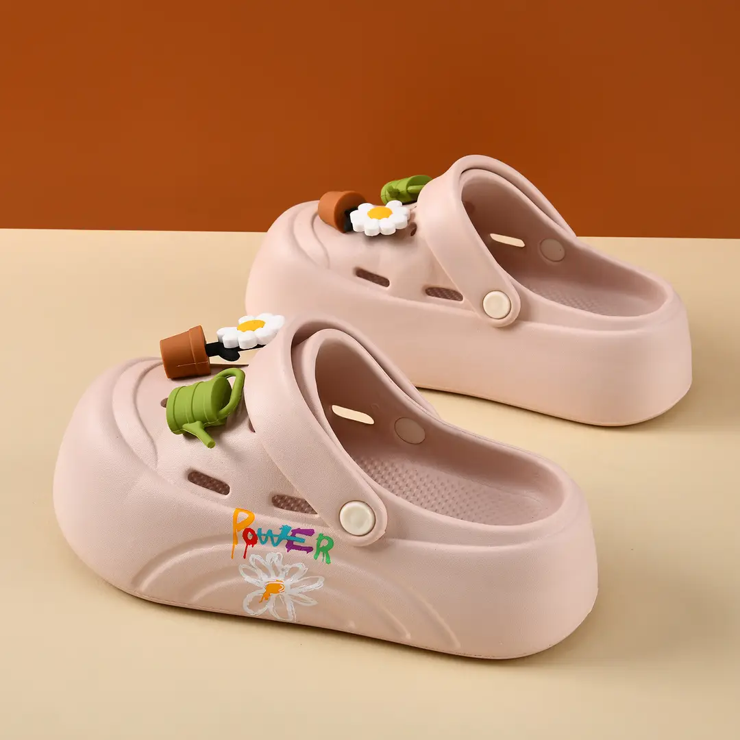 New Style Women's Clogs with Height Increase, Non-Slip, Breathable, Closed-Toe Design, Cute Daisy Eva, Wear-Resistant, Odor-Resistant Beach Slippers - Image 6